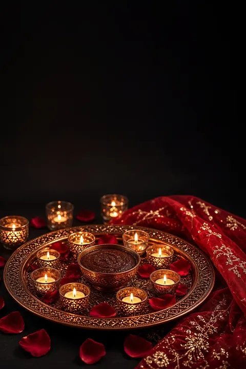 Şablon Kına Gecesi: Bordo und Gold für den Henna-Abend, helle Schrift auf dunklem Grund. Zweisprachig Türkisch und Deutsch.